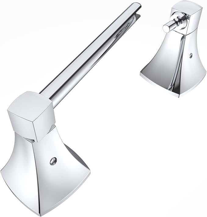 Polished Chrome Toilet Paper Holder Bathroom Double Post Pivoting Tissue Roll by WZRUA