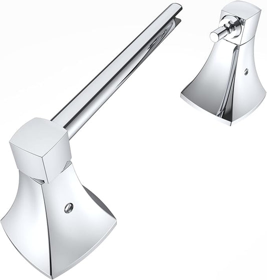 Polished Chrome Toilet Paper Holder Bathroom Double Post Pivoting Tissue Roll by WZRUA