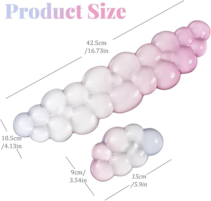 Gel Keyboard Wrist Rest Cloud Set, - Image 6