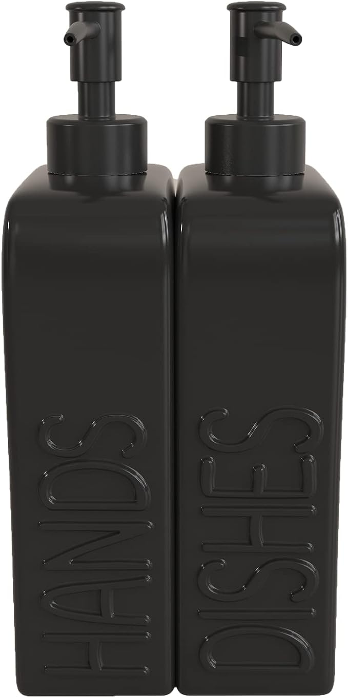 Ceramic Soap Dispenser Set, 2 Pack Kitchen Dispenser - Image 6