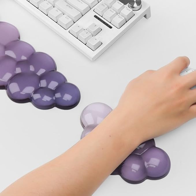 YOWKA Ergonomic Wrist Rest Set for Keyboard and Mouse, Cooling Gel Support - Image 2