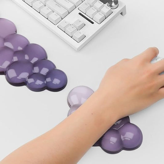 YOWKA Ergonomic Wrist Rest Set for Keyboard and Mouse, Cooling Gel Support - Image 2