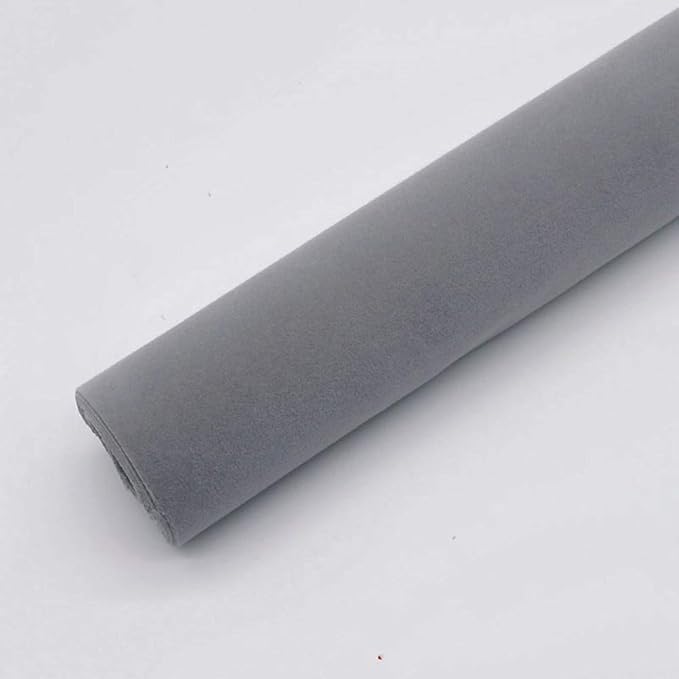 Taogift Self Adhesive Grey Velvet Shelf Liner Paper for Drawer Dresser Cabinets Jewlery Displays Backsplash Arts Crafts Decor (Grey, 17.7x98 Inches)