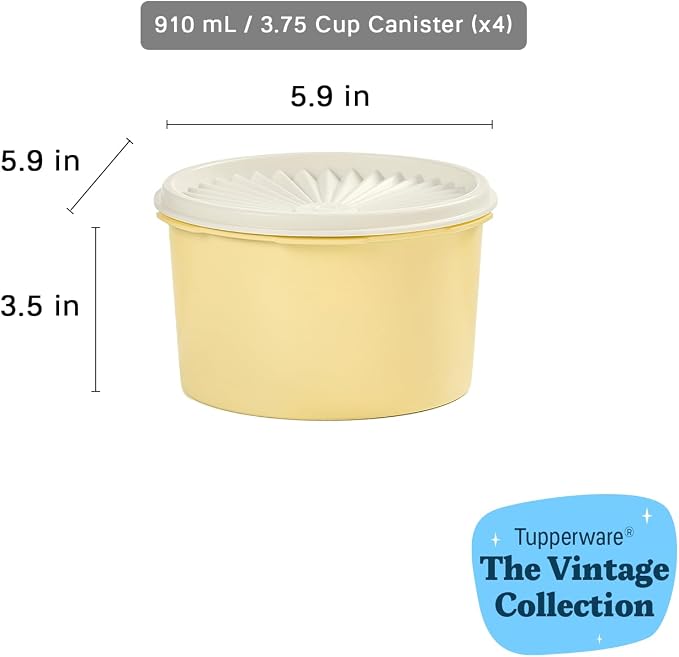 Tupperware Heritage Collection 8 Piece Food Storage Canister Set in Vintage - Image 3