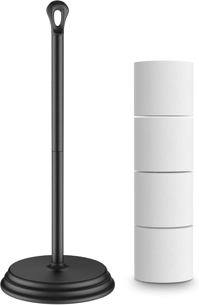 Toilet Paper Holder with Rustproof, Metal Free Standing Toilet Paper Stand by Kasunto