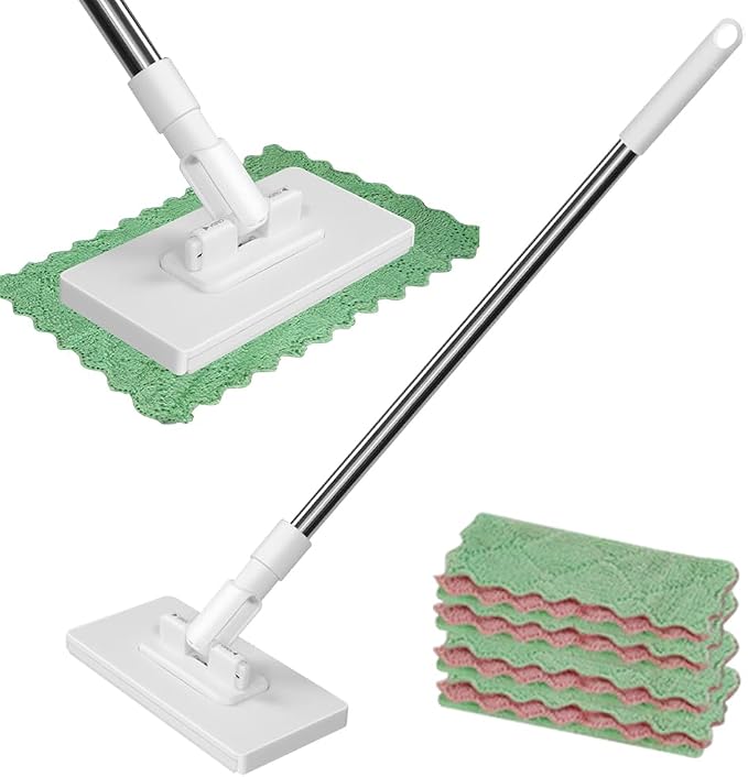 Disposable Dust Mop with 4 Reusable Cloths, mopa desechable para el polvo con 4 by Poouty