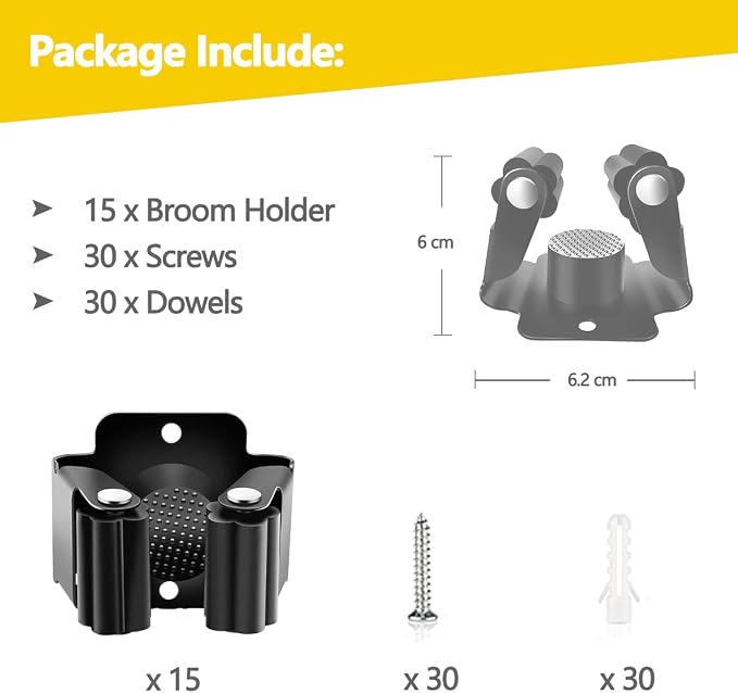 Verdenu 15 Pack Broom Holder Wall Mount, Mop and Broom Holder Wall Mount - Image 2