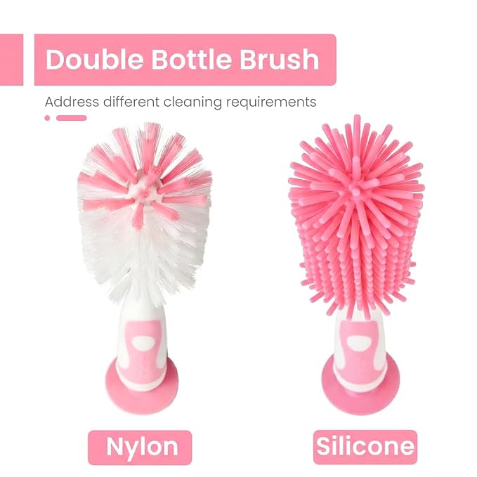 5-in-1 Baby Bottle Brush Set, Including Nylon and Silicone Bottle Brush - Image 3