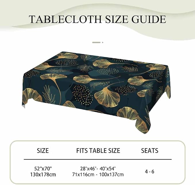 Golden Gingko Leaves Tablecloths - Image 4