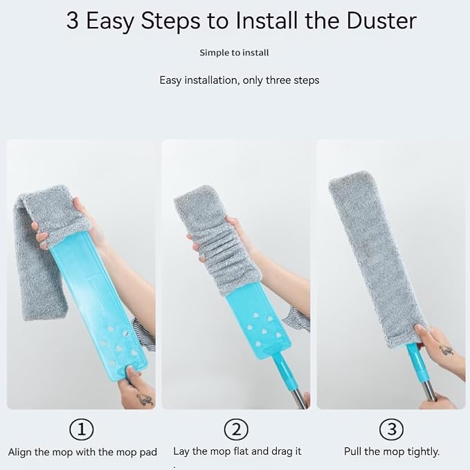 Retractable Gap Duster with 60" Extension Pole, Flexible Microfiber Brush - Image 3