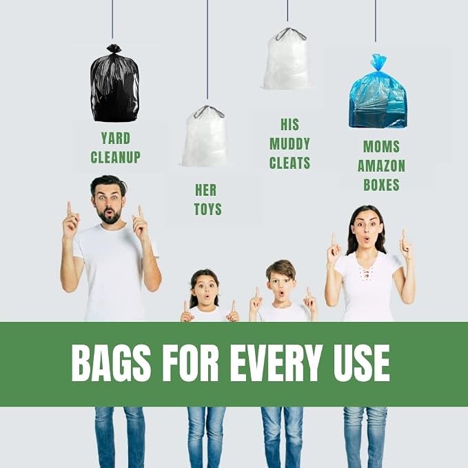 Plasticplace 30-40 Gallon Recycling Trash Bags │ 1.2 Mil│ Blue Garbage Bag - Image 7