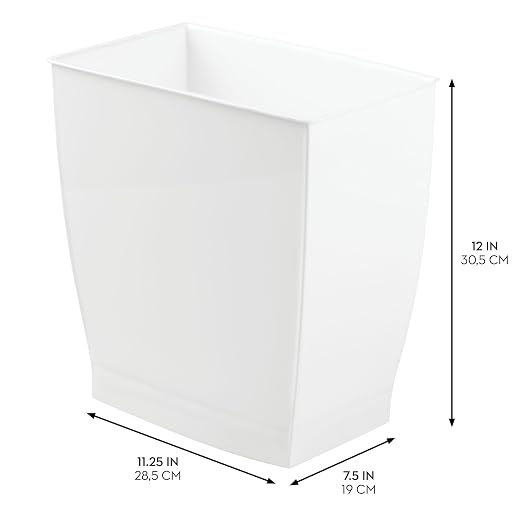 iDesign Small Rectangular Bathroom Trash Cans - Image 3