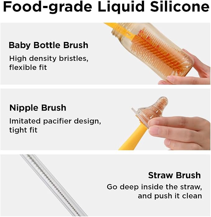 Travel Bottle Brush with Portable Bottle Drying Rack, Baby Bottle Brush - Image 4