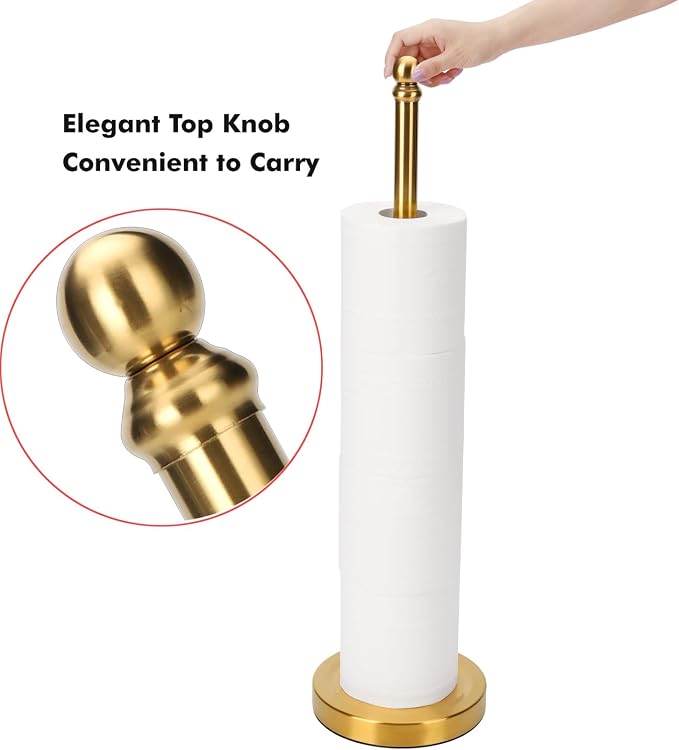 Toilet Paper Holder Stand Holding Up to 5 Paper Rolls, Free-Standing Spare - Image 4