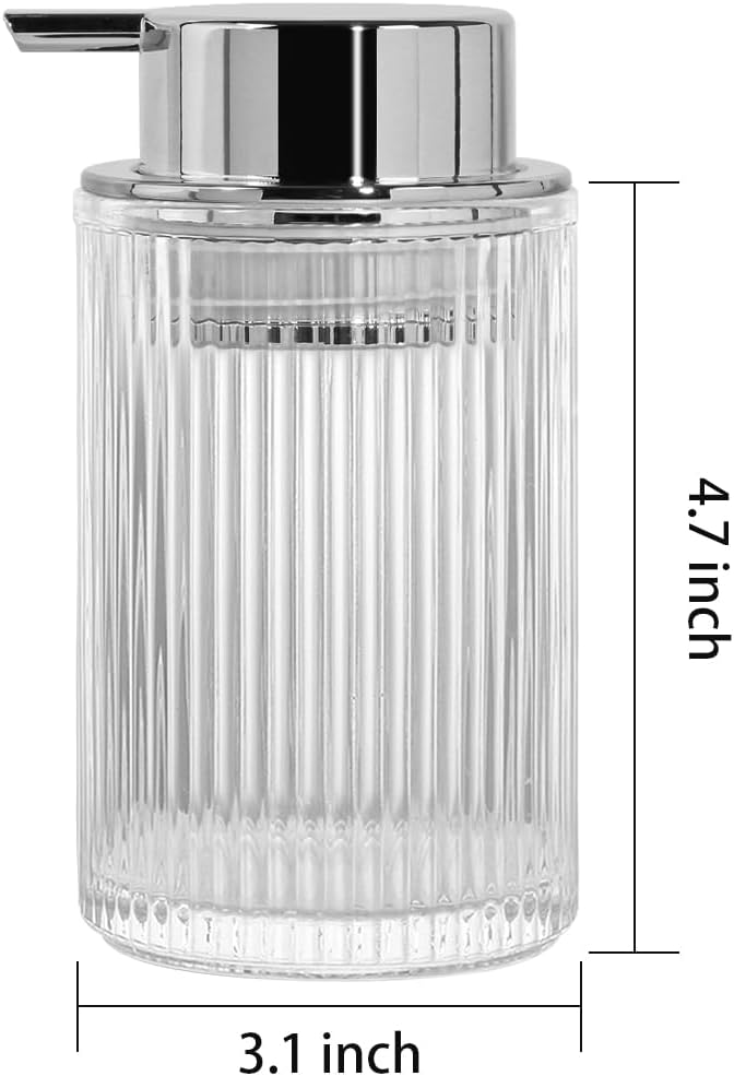 Clear Foaming Soap Dispenser, 12 Oz Glass Foaming Hand Soap Dispenser - Image 6