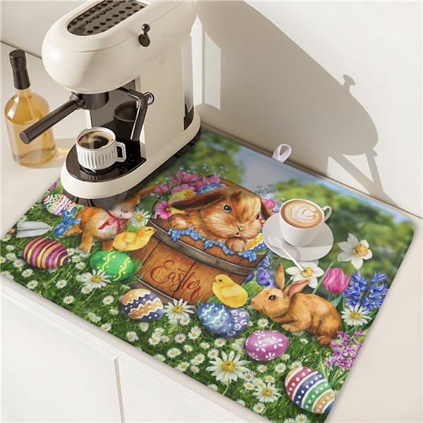 Easter Bunnies Eggs Dish Drying Mat - Image 7