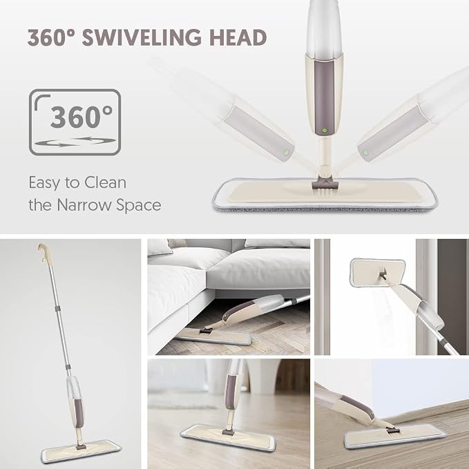 HOMTOYOU Spray Mops for Floor Cleaning: Wet Floor Mop - Image 5