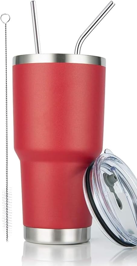 D·S 30oz Red Tumbler Stainless Steel Double Wall Vacuum Insulated Mug by D%C2%B7STUMBLER
