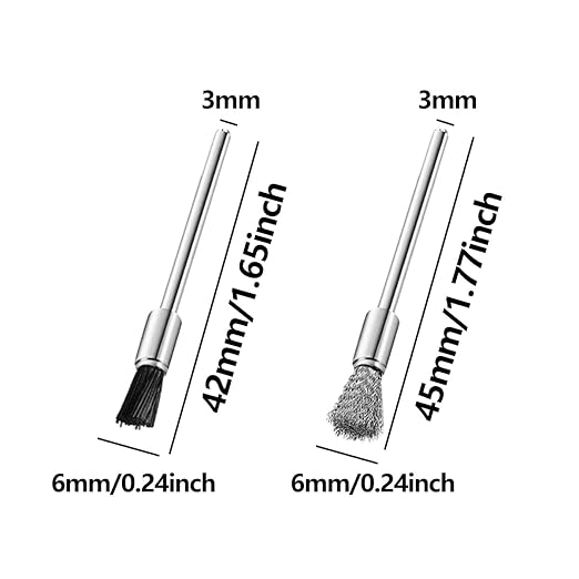 20 Pcs Nylon Bristle Brushes and Steel Cleaning End Brushes Pen, 1/8″ Wire Brush - Image 2
