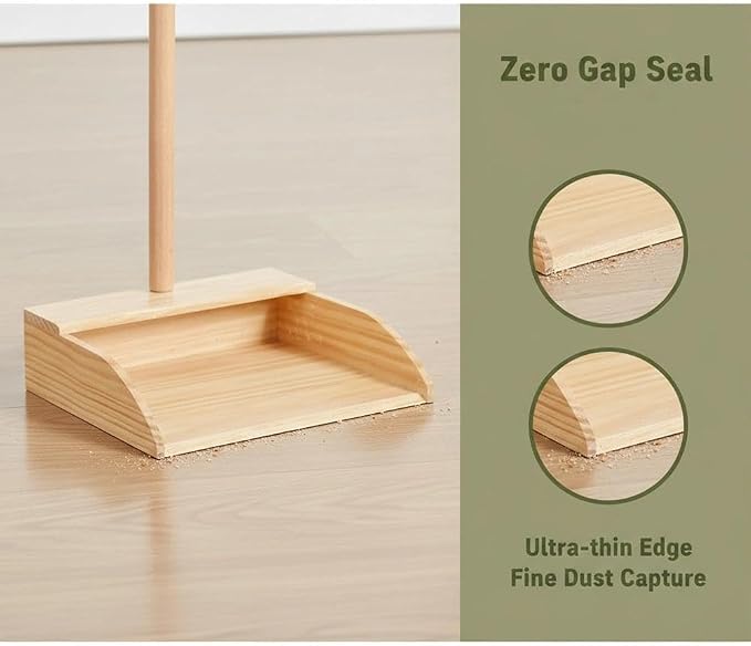 Wooden Dustpan – Long Handle Standing Dust Pan - Image 2