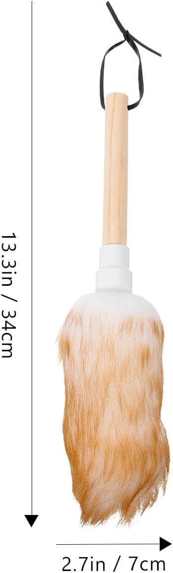 GLEAVI Wool Duster with Wooden Handle Portable Reusable Cleaning Tool - Image 2