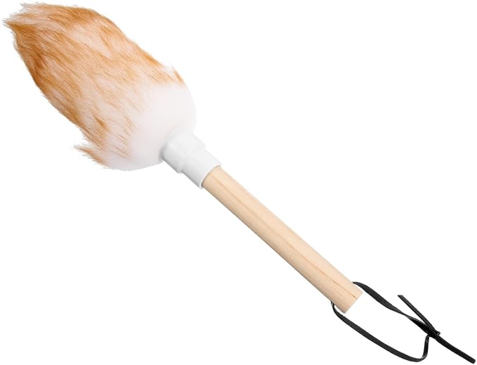 Lambswool Duster with Handle, Small White Wool Cleaning Brush, Washable by DIYEAH