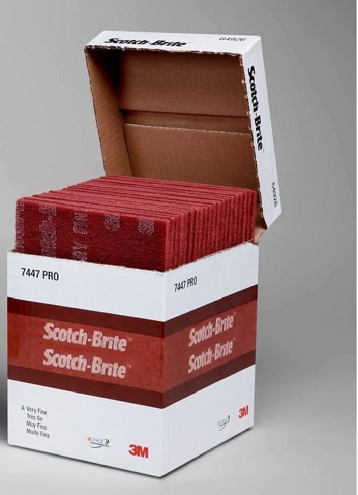 6" x 9" 3M 07447 Scotch-Brite Maroon General Purpose Hand Pads - Image 3