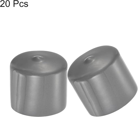 uxcell 20pcs Rubber End Caps 35mm ID Vinyl Cap Cover Screw Protectors Dark Grey - Image 2