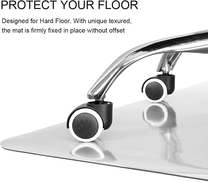 Kuyal Clear Chair mat for Hardwood Floor 51 x 63 inches Transparent Floor Mats - Image 4