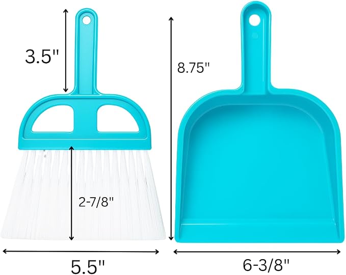 DAB 6" x 5" Mini Whisk Broom and Dustpan | Dustpan & 8.5" Broom | Vibrant Green - Image 2