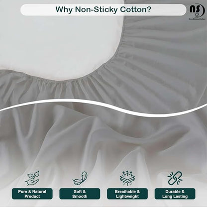 NON Sticky cotton Twin Size Sleeper Sofa Sheets, 4 Piece Egyptian Cotton Bed Sheet Set for Sofa Bed, 8" Deep Pocket for Pull Out Couch Mattress, 39" x 75", Light Grey Solid, Soft & Breathable