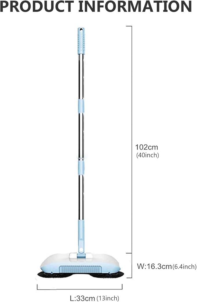 Carpet Sweeper Manual Manual Vacuum Sweeper 2 in 1 Hand Push 180 Degree - Image 5
