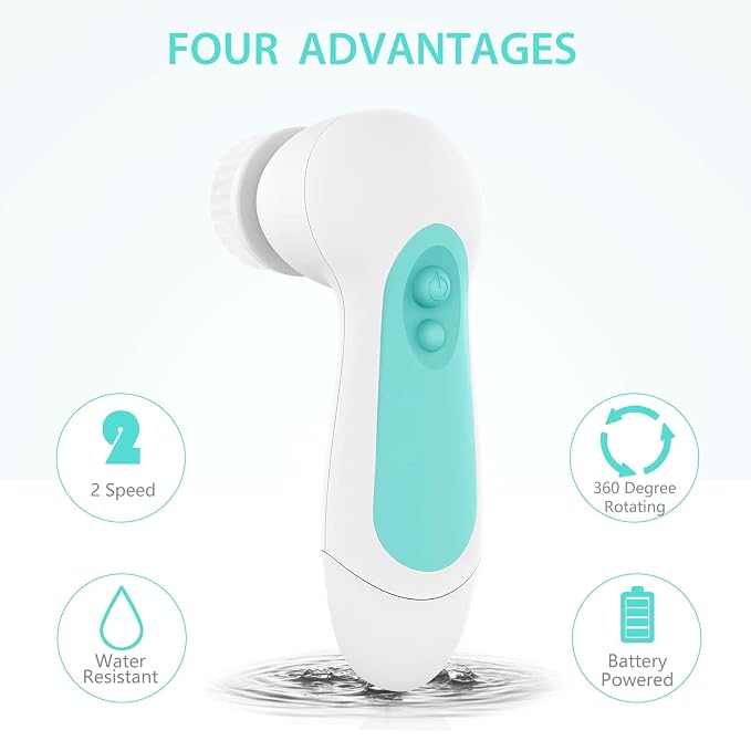 Waterproof Facial Cleansing Spin Brush Set - Image 3