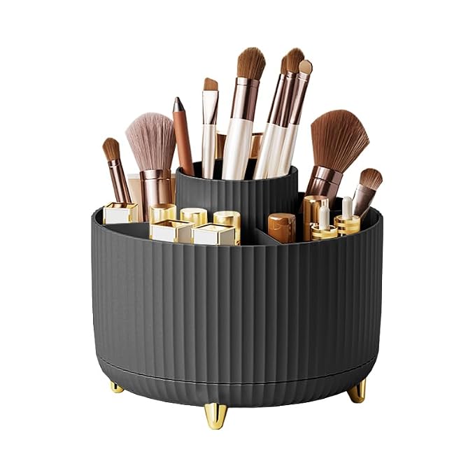 Makeup Brush Holder Organizer, 360° Rotating Makeup Brush Organizer, 5 Slot - Image 8