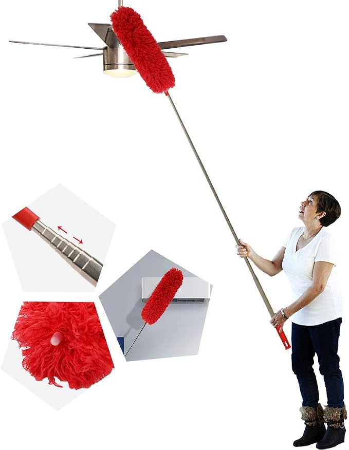 DELUX Microfiber Feather Duster Extendable Cobweb Duster - Image 7