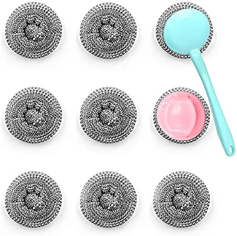 HONGYUTAI 10 Pack Stainless Steel Sponges, Scrubbing Scouring Pad, Steel Wool - Image 7