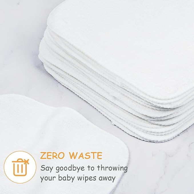 AOMIG Reuseable Cleaning Cloths 25PCS Washable Cotton White Cleaning Rags - Image 5