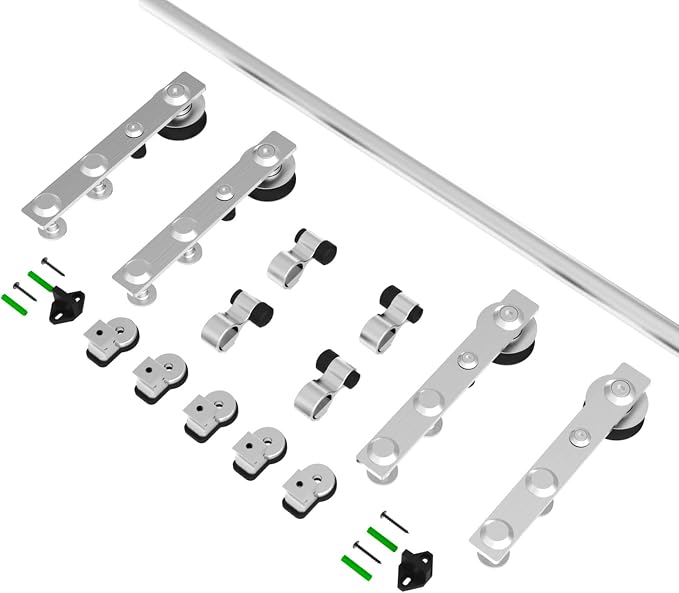 CCJH 9Feet Sliding Barn Door Hardware Kit Stainless Steel Heavy Duty Sliding - Image 7