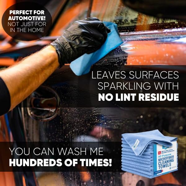 MW Pro Microfiber Cleaning Cloth | Blue | 36 Pack | 16” x 16” | All Purpose - Image 4