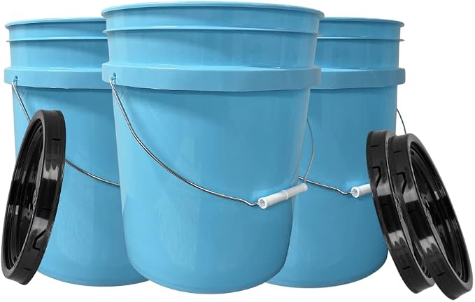 House Naturals Baby Blue 5 gal Food Grade Plastic Bucket Pail Container by House+Naturals