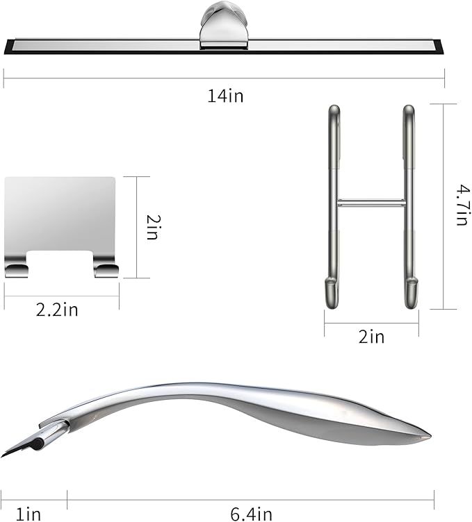 Shower Squeegee Set, 14-Inch Stainless Steel Squeegee, All-Purpose Squeegee - Image 2