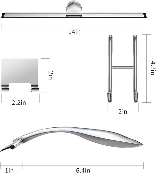 Shower Squeegee Set, 14-Inch Stainless Steel Squeegee, All-Purpose Squeegee - Image 2