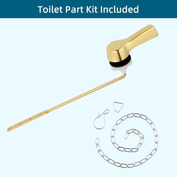 Hygie Rinse Metal Toilet Handle Lever Flush Replacement, Universal Front Mount - Image 5