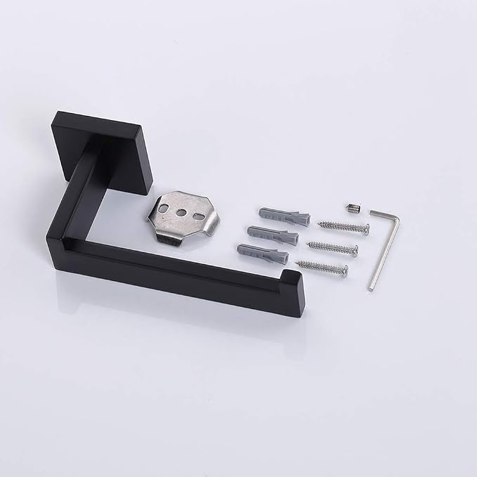 TASTOS Toilet Paper Holder Matte Black, Toilet Tissue Roll Holders Dispenser - Image 9