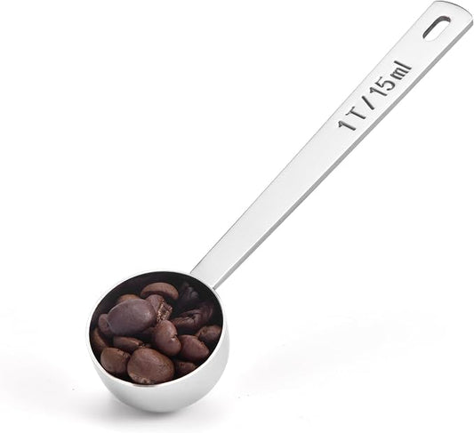 Long Handle Coffee Scoop: 5.64 Inch 18/8 Stainless Steel 1 Tablespoon Metal by Lilybeam