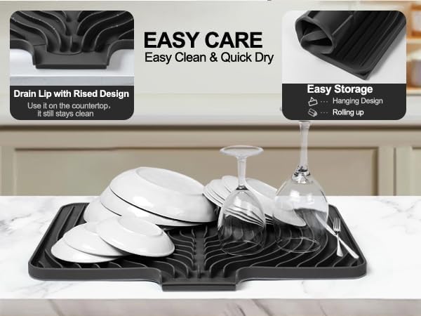 Dish Drying Mat for Kitchen Counter, - Image 5