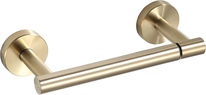 BVL Toilet Paper Holder Brushed Gold Wall Mount Stainless Steel 304 Large Mega by BVLBath