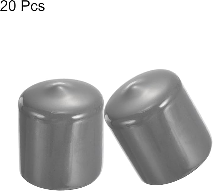 uxcell 20pcs Rubber End Caps 31mm ID Vinyl Cap Cover Screw Protectors Dark Grey - Image 2