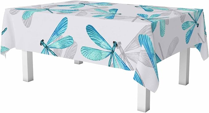 Dragonfly Tablecloths for Rectangle Tables Blue Watercolor Beautiful Dragonfly by Unknown
