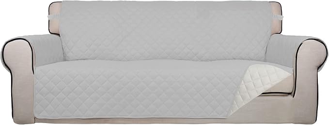 PureFit Reversible Quilted Sofa Cover, Water Resistant Slipcover Furniture by PureFit